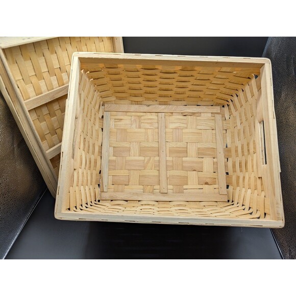 Stonewall Kitchen Co. Med Task Basket With Lid 16in L x 12in W x 9.5in H EUC - Picture 4 of 5